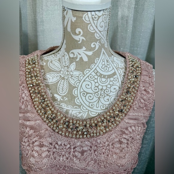 R&M Richards Blush Lace Dress & Sheer Jacket Set Size 10 Formal Outfit - Picture 4 of 7